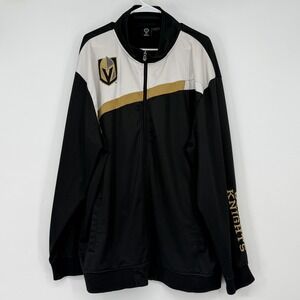Majestic NHL Vegas Golden Knights Track Jacket Mens 4XT Black Gold Full Zip‎